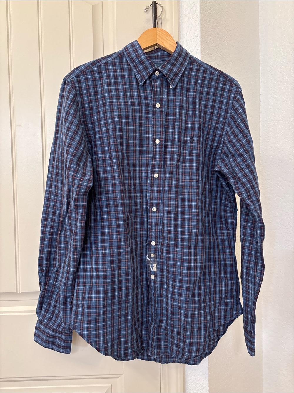 Ralph Lauren Blue and Navy Plaid Button-Down Shirt